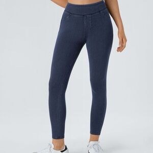 HALARA Large Full Length Denim Leggings Navy